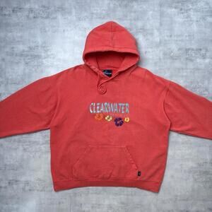 Y2K Clearwater Beach Florida 00s Orange Hoodie Jacket